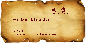 Vetter Ninetta névjegykártya